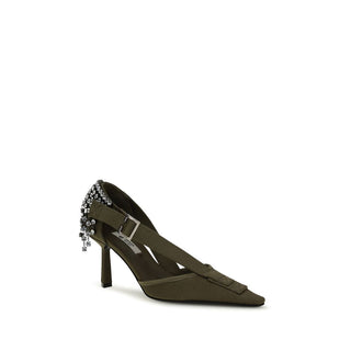 Zapatos de tacón alto bicolor de algodón