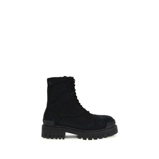 Schwarze Kalbsleder-Schnürstiefel (Bos Taurus)