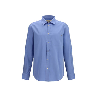 Camisa de algodón azul  