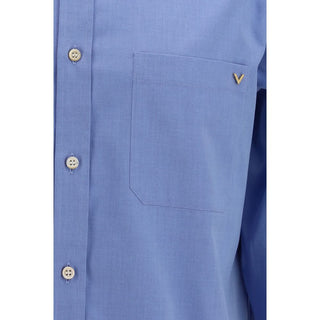 Camisa de algodón azul  