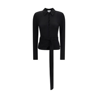 Schwarzes Hemd aus recyceltem Polyester