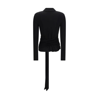 Schwarzes Hemd aus recyceltem Polyester