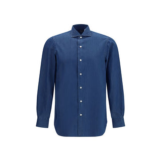 Camisa de algodón azul  