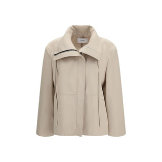 Chaqueta beige de poliéster de largo completo