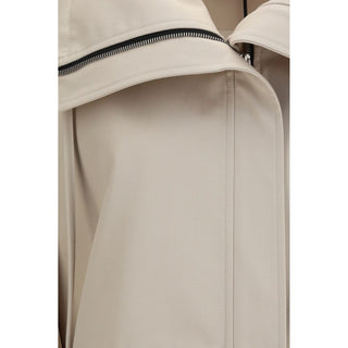 Beige Polyester Full-Length Jacket