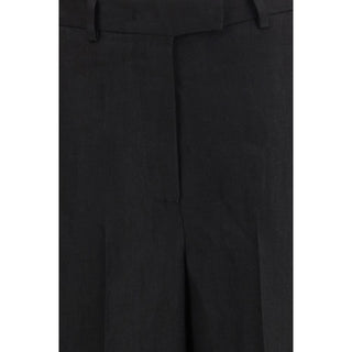 Schwarze Viskose-Bermudashorts
