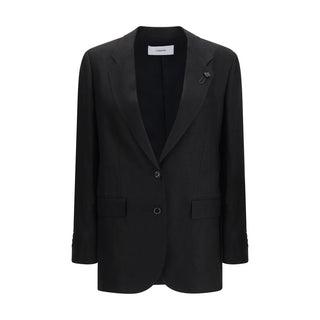 Blazer de lino negro