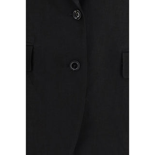 Schwarzer Leinenblazer