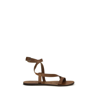 Braune Kalbsleder-Sandalen vom Bos Taurus