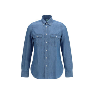 Blue Cotton Dress Shirt