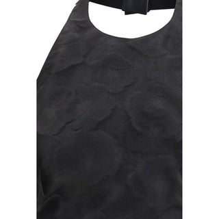 Camisa negra de seda con estampado