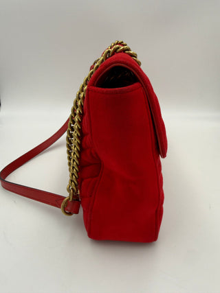 GUCCI MARMONT Rote Samt-Handtasche