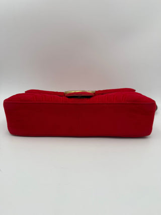 GUCCI MARMONT Rote Samt-Handtasche