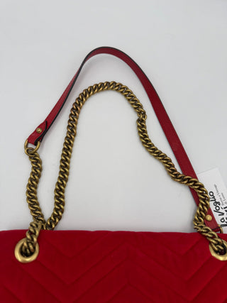 GUCCI MARMONT Rote Samt-Handtasche