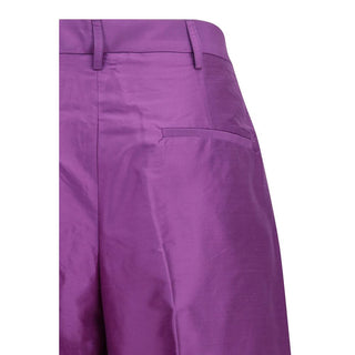 Purple Silk Casual Pants