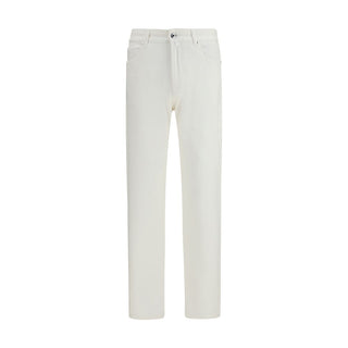 White Cotton Straight-Leg Jeans