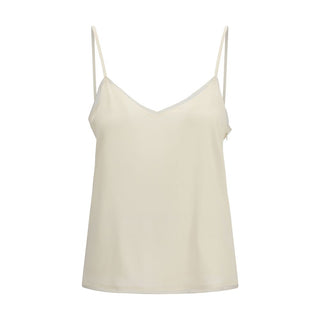 Beigefarbene Acetatbluse