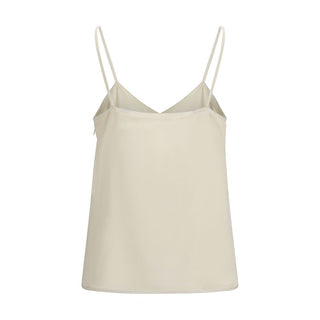 Beigefarbene Acetatbluse