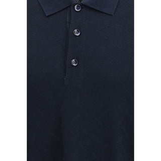 Blaues Viskose-Poloshirt