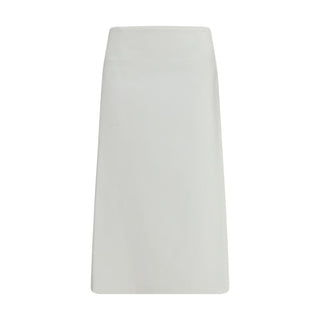White Cotton Midi Skirt