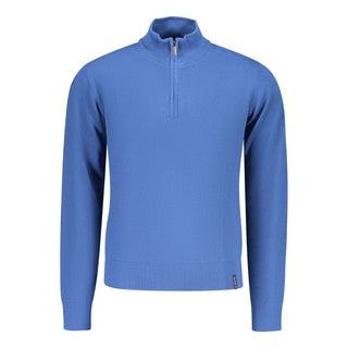 Blauer Baumwollpullover für Herren