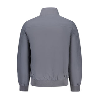 Blu Polyester Men Jacket
