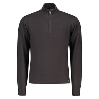 Black Cotton Men Sweater