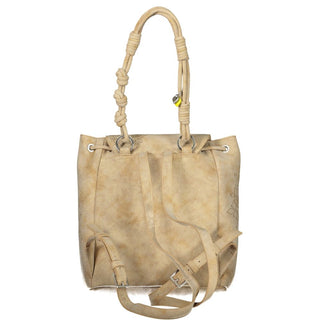Beige Polyurethane Women's Backpack