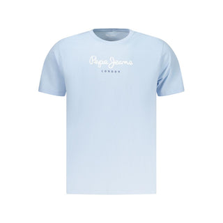 Camiseta para hombre de algodón azul celeste