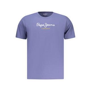 Blu Cotton Men T-Shirt