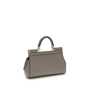 Graue Handtasche aus Kalbsleder (Bos Taurus)