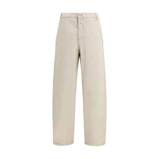 Pantalones casuales de algodón beige  