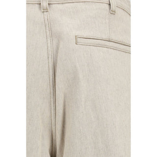 Beige Baumwoll Freizeithose