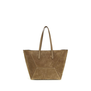 Bolso de hombro beige de cuero de becerro Bos Taurus  