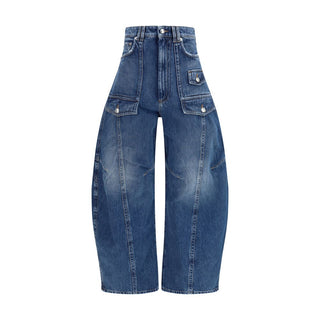Jeans azules de algodón denim