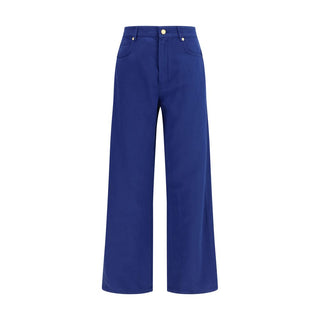 Blaue Freizeithose aus Baumwolle