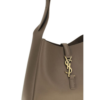 Schultertasche aus grauem Kalbsleder (Bos Taurus)