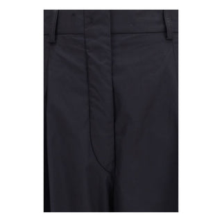 Black Cotton Casual Pants