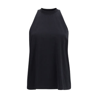 Black Cotton Sleeveles T-Shirt
