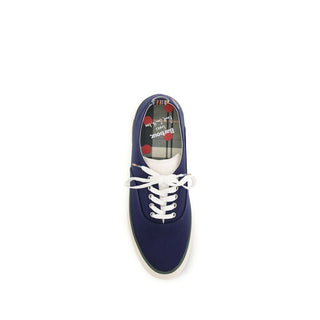 Blue Cotton Low Top Sneakers