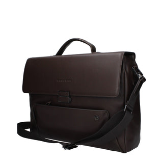 Braune Leder-Business- und Laptoptasche