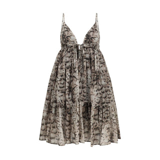 Beiges Freizeitkleid aus Baumwolle
