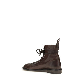 Botas con cordones de cuero de becerro marrón Bos Taurus
