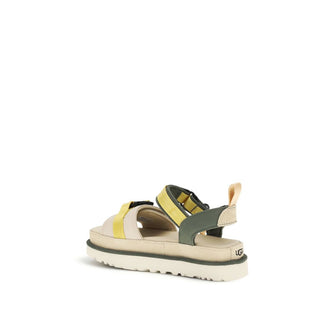 Beige Rubber Flat Sandals