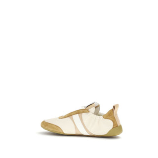 Zapatillas atléticas de piel de cabra beige
