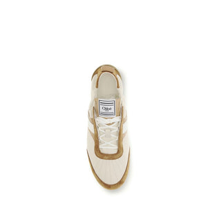 Zapatillas atléticas de piel de cabra beige