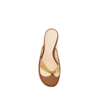 Sandalias de tacón stiletto de cuero de becerro marrón Bos Taurus