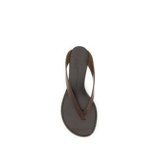 Braune Kalbsleder Bos Taurus Plateau-Sandalen