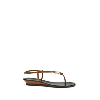 Braune Keilsandalen aus Kalbsleder (Bos Taurus)