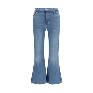 Blaue ausgestellte Baumwolljeans